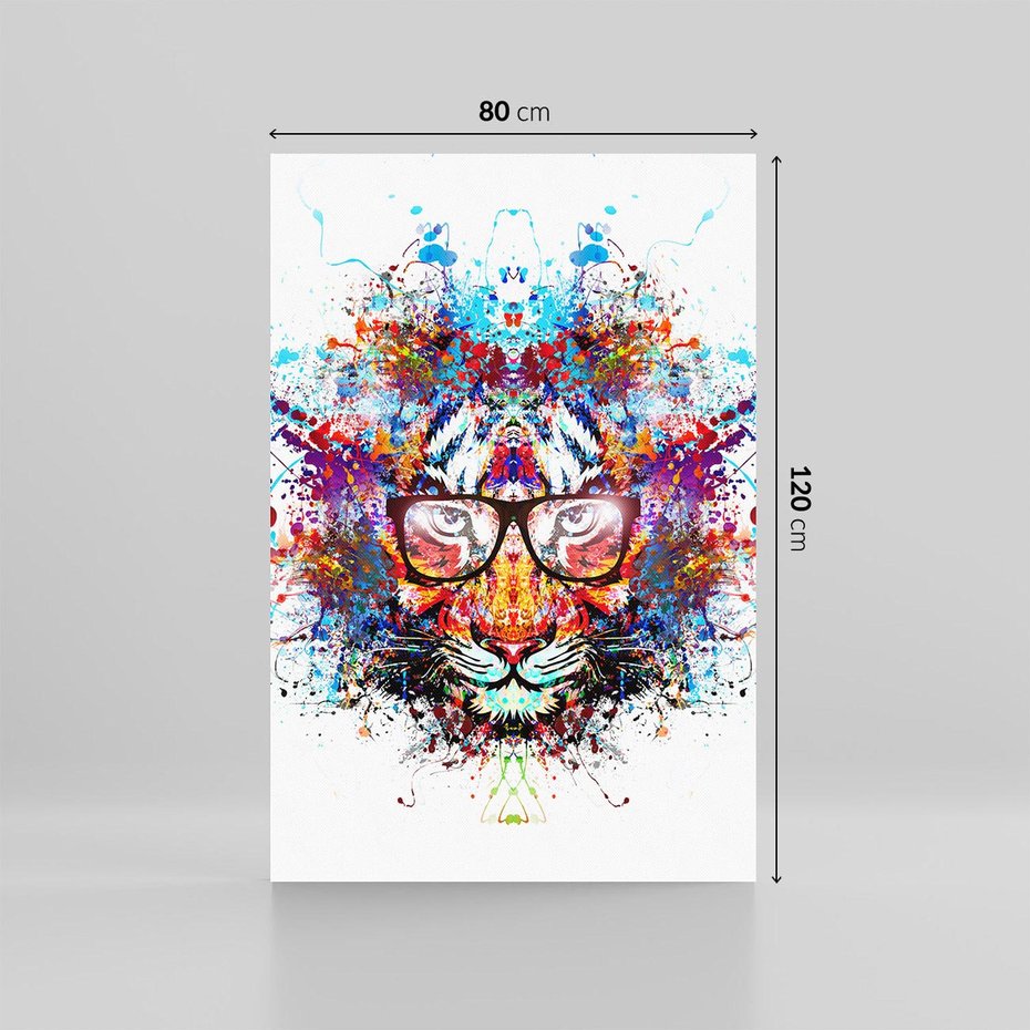 Obraz na płótnie 80x120 - Tygrys w graficznej oprawie - tygrys, grafika