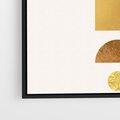 Obraz w ramie 50x50 - Abstrakcyjne Wzory - geometryczne złote kształty, tekstura - rama czarna