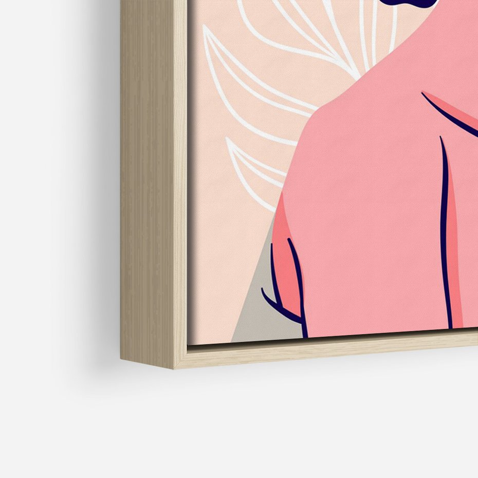 Obraz w ramie 50x70 - Kobiecy Kształt Świata - nowoczesny plakat, styl retro - rama drewno