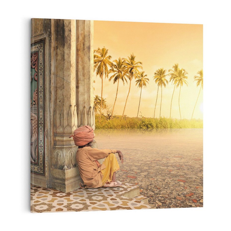 Obraz na płótnie 70x70 - Duch Indyjskiej Yogi - Indie, Azja