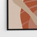 Obraz w ramie 50x70 - Kobiece Retro - minimalistyczny boho plakat, retro kobieta w stroju kąpielowym - rama czarna
