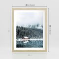 Plakat w ramie 40x50 - Biały Domek - domek w górach, zima - rama drewno
