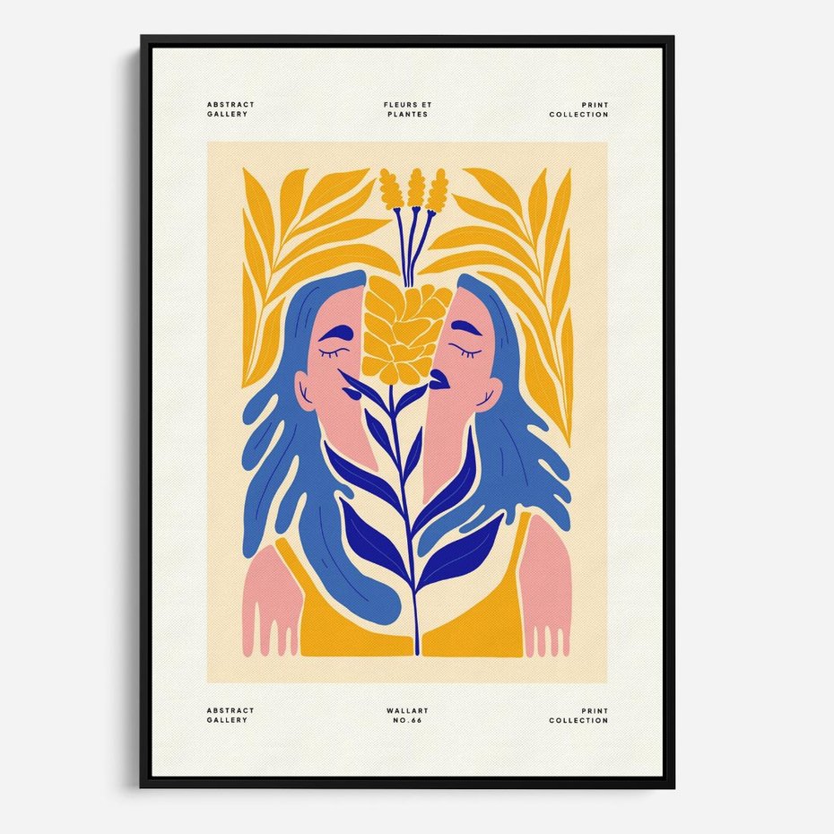 Obraz w ramie 70x100 - Roztopione Granice - nowoczesna sztuka, abstrakcja - rama czarna