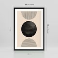 Plakat w ramie 50x70 - Minimalizm w Kształtach - geometryczny graficzny obraz, czarne koło - rama czarna