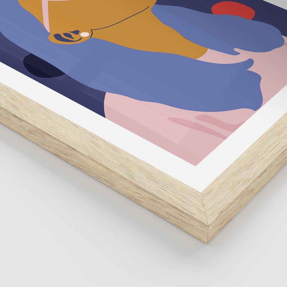 Plakat w ramie 40x50 - Odbicie Kobiety - nowoczesny plakat, styl retro - rama drewno