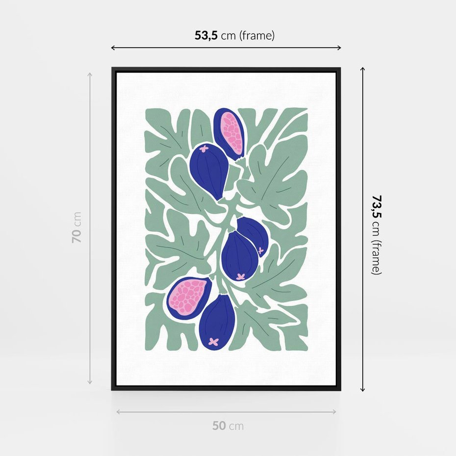 Obraz w ramie 50x70 - Figi Fioletu - figi, sztuka nowoczesna - rama czarna