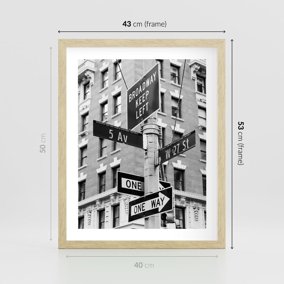 Plakat w ramie 40x50 - Nowojorska Droga - nowy jork, fotografia - rama drewno