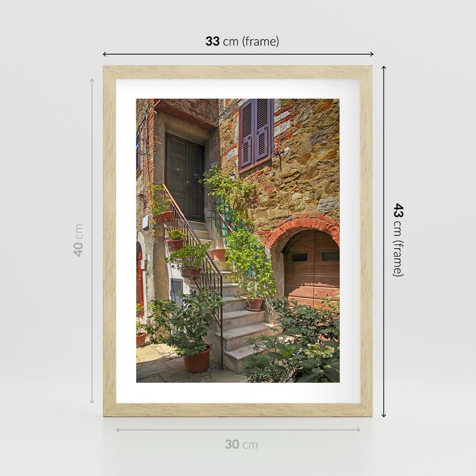 Plakat w ramie 30x40 - Wznies się na wyżyny - schody, perspektywa - rama drewno