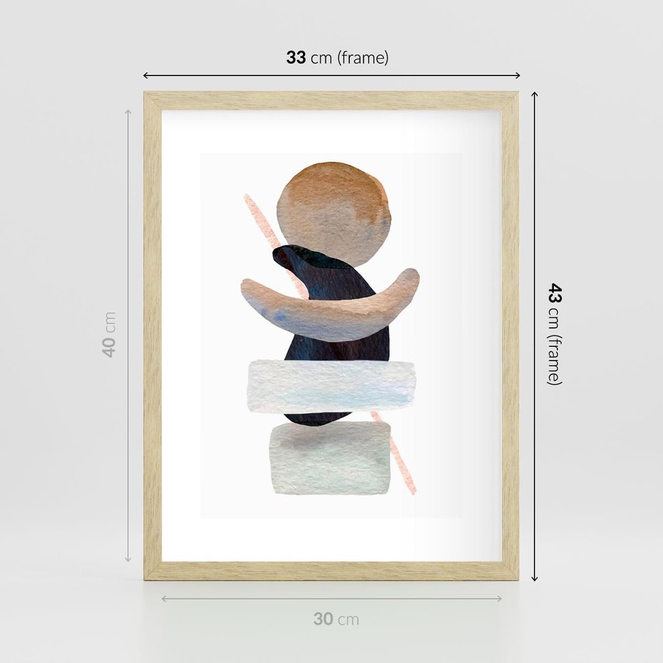 Plakat w ramie 30x40 - Rozkwitające Nowe Wymyślności - abstrakcja, akwarelowe plamy - rama drewno