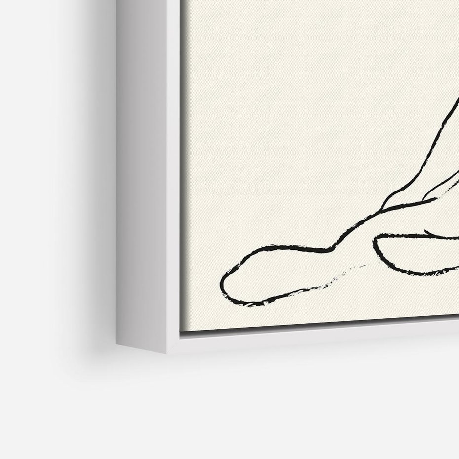 Obraz w ramie 80x80 - Akt w Minimalizmie - kobieta akt, minimalizm - rama biała