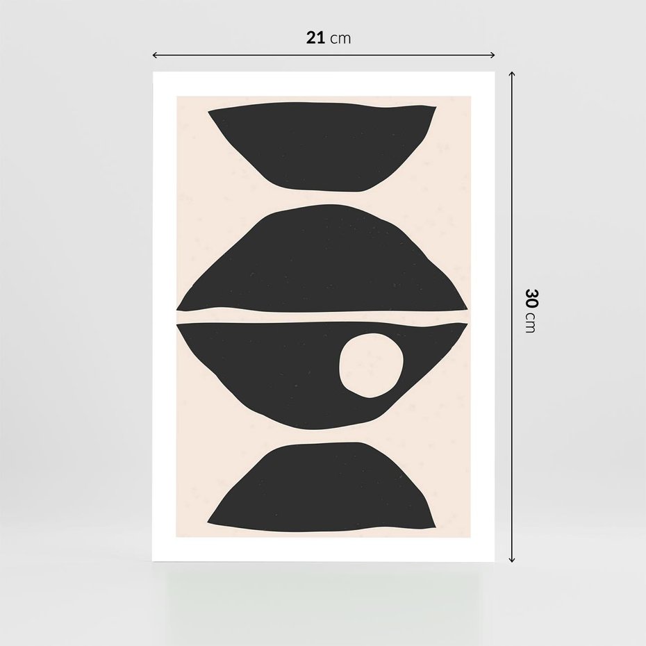 Plakat bez ramy 21x30 - Nowoczesna Sztuka na Beżowym Tle - nowoczesna sztuka, abstrakcja