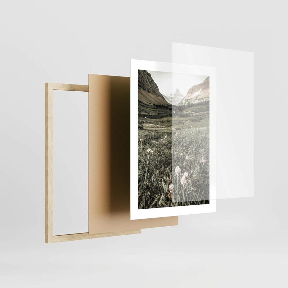 Plakat w ramie 30x40 - Nostalgiczne Góry - górski krajobraz, łaka w górach - rama drewno
