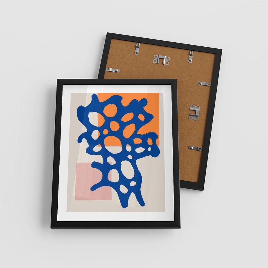 Plakat w ramie 40x50 - Delikatne Plamiste Refleksje - abstrakcja, nowoczesny plakat - rama czarna