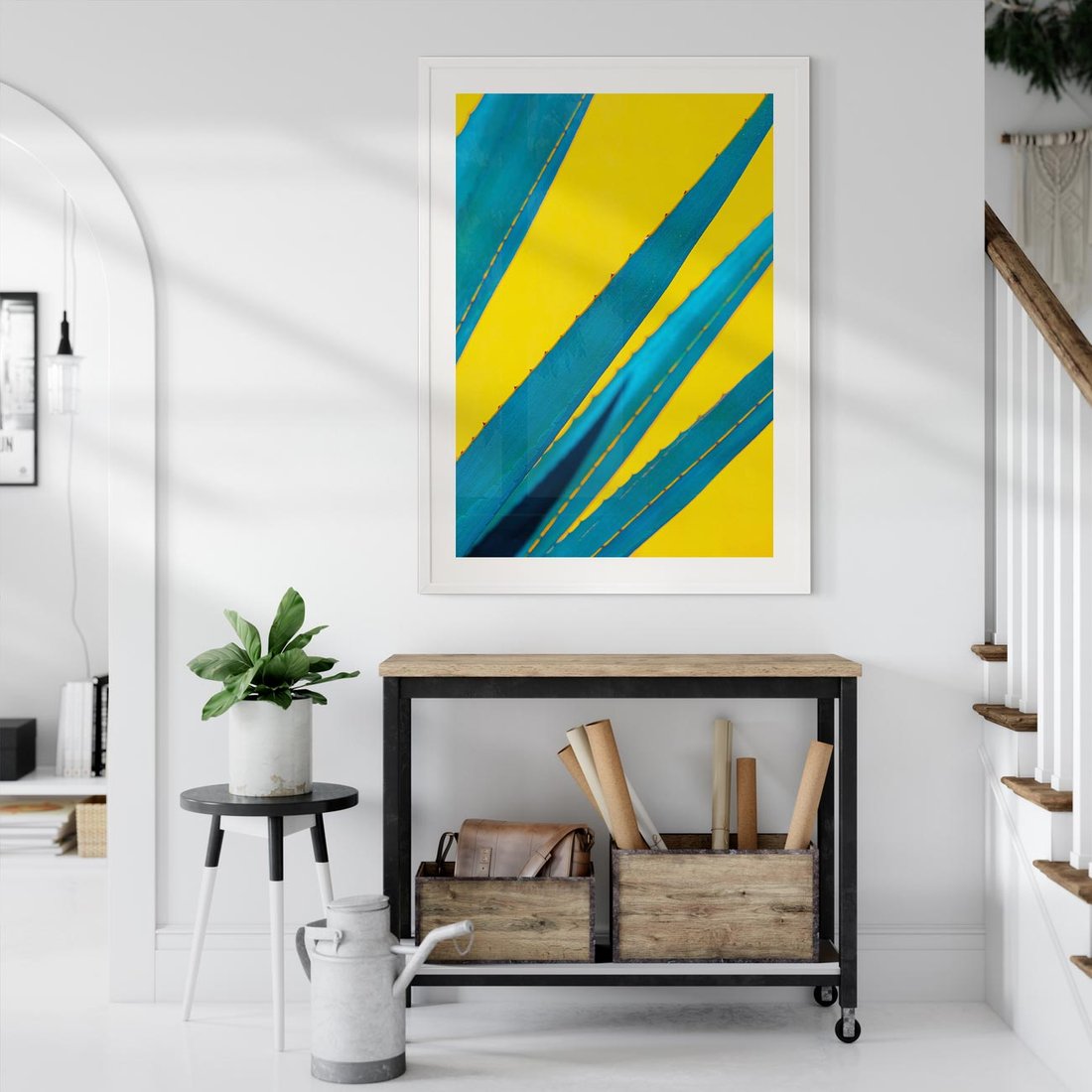 Plakat bez ramy 30x40 - Świeżość Natury - aloes, liście