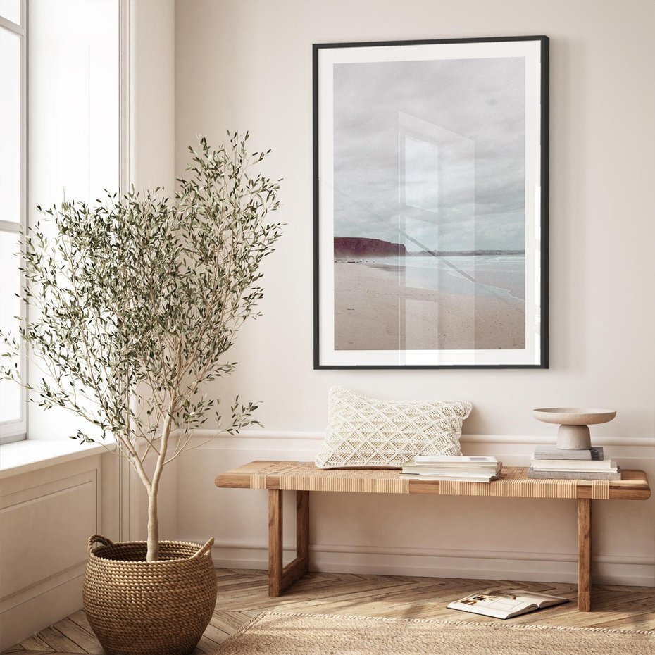 Plakat bez ramy 30x40 - Mglista Plaża - plaża, mglisty krajobraz