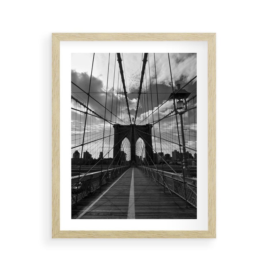 Plakat w ramie 40x50 - Most Nowoczesności - most, nowoczesny - rama drewno