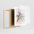 Plakat w ramie 40x50 - Błogość Tropików - palma, tropiki - rama drewno