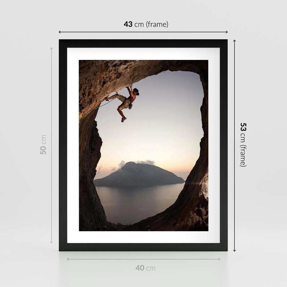 Plakat w ramie 40x50 - Wspinaczka na Wysokie Góry - wspinaczka, góry - rama czarna