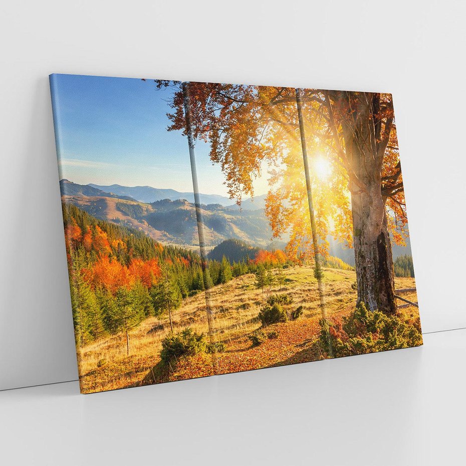 Obraz na płótnie 120x80 - Bliskość natury - góry, drzewo