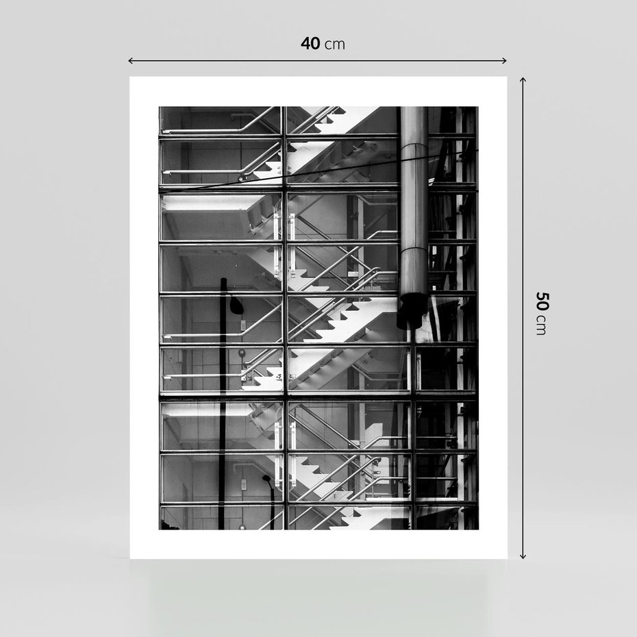 Plakat bez ramy 40x50 - Schody do architektonicznej przestrzeni - schody, architektura