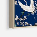 Obraz w ramie 120x80 - Japońskie Żurawie Indygo - sztuka japońska, japonia - rama drewno