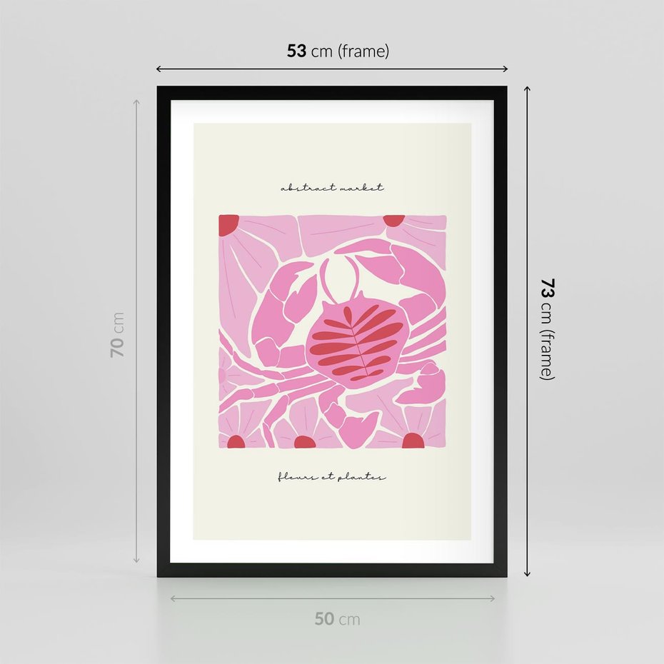 Plakat w ramie 50x70 - Rozświetlone Impresje - abstrakcyjny plakat, krab - rama czarna