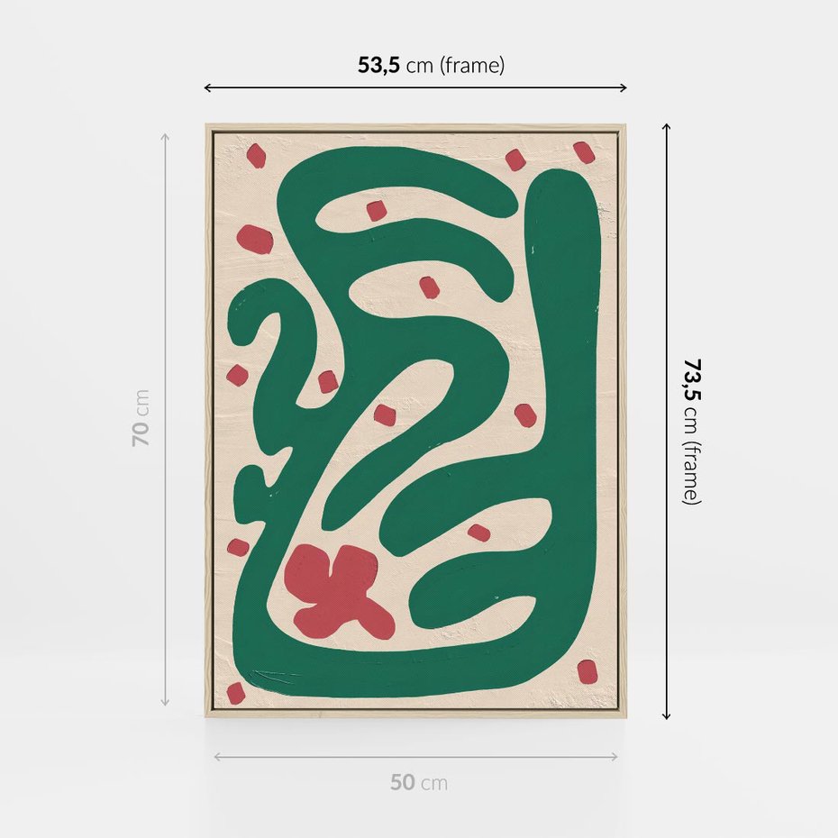 Obraz w ramie 50x70 - Boho Widoki - abstrakcyjny obraz, plakat - rama drewno