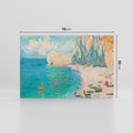 Obraz na płótnie 70x50 - "The Beach and the Falaise d'Amont" (1885) Claude Monet - Reprodukcja - reprodukcja, obraz na płótnie