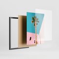 Zestaw obrazy w ramie 50x70 galeria - Plaża, palmy, morze, wakacje - rama czarna