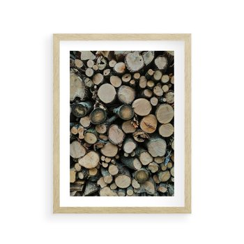 Plakat w ramie 50x70 - Bliskość Natury - drewno, las - rama drewno