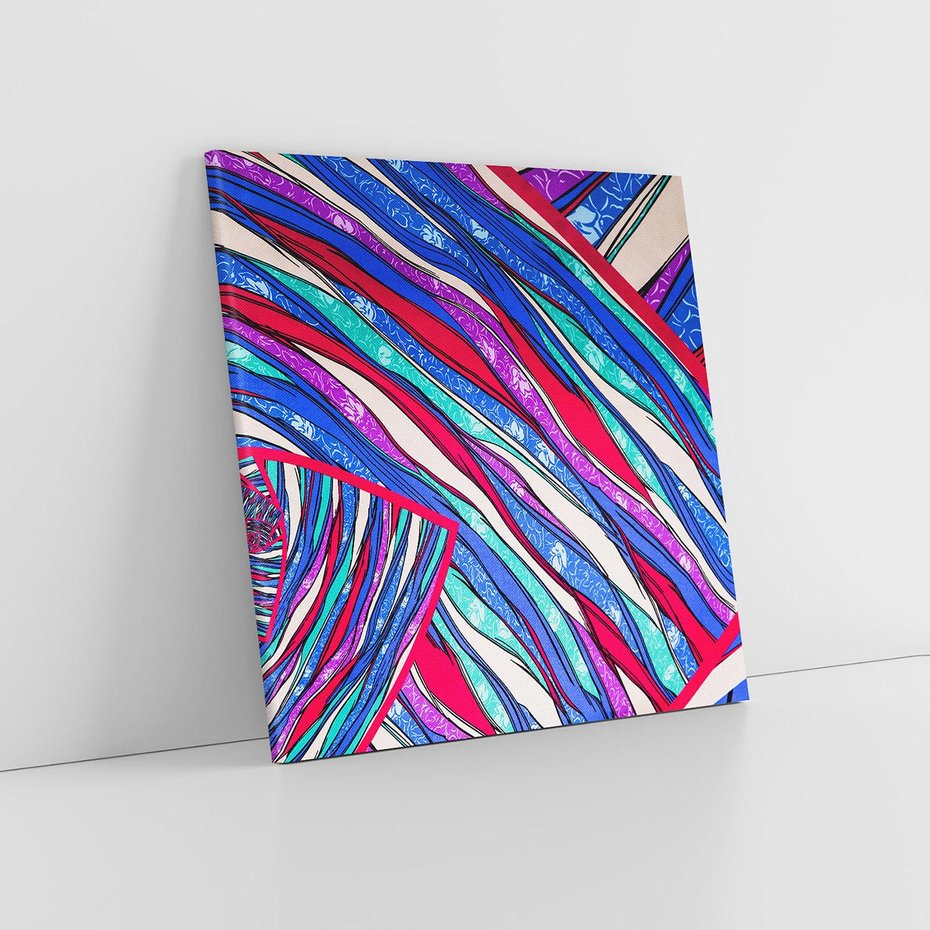 Obraz na płótnie 80x80 - Abstrakcyjna Gra Świateł i Cieni - abstrakcja