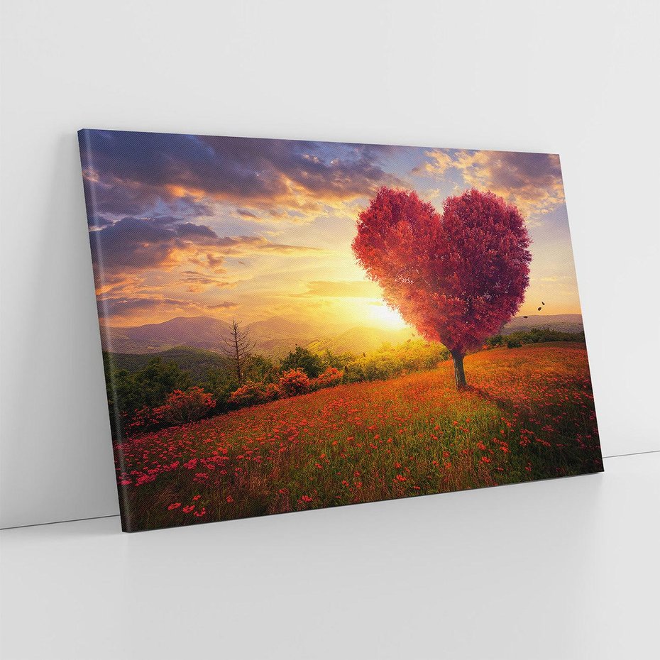 Obraz na płótnie 120x80 - serce natury - drzewo, serce