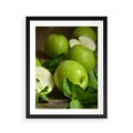 Plakat w ramie 40x50 - Jabłkowa kolorystyka - jabłka, owoce - rama czarna