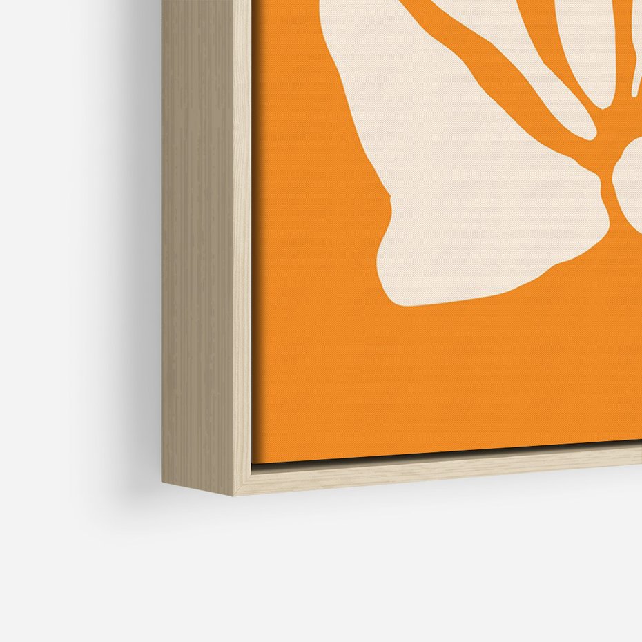Obraz w ramie 70x100 - Wibracje Barw - abstrakcyjny boho plakat, pomarańczowe tło - rama drewno