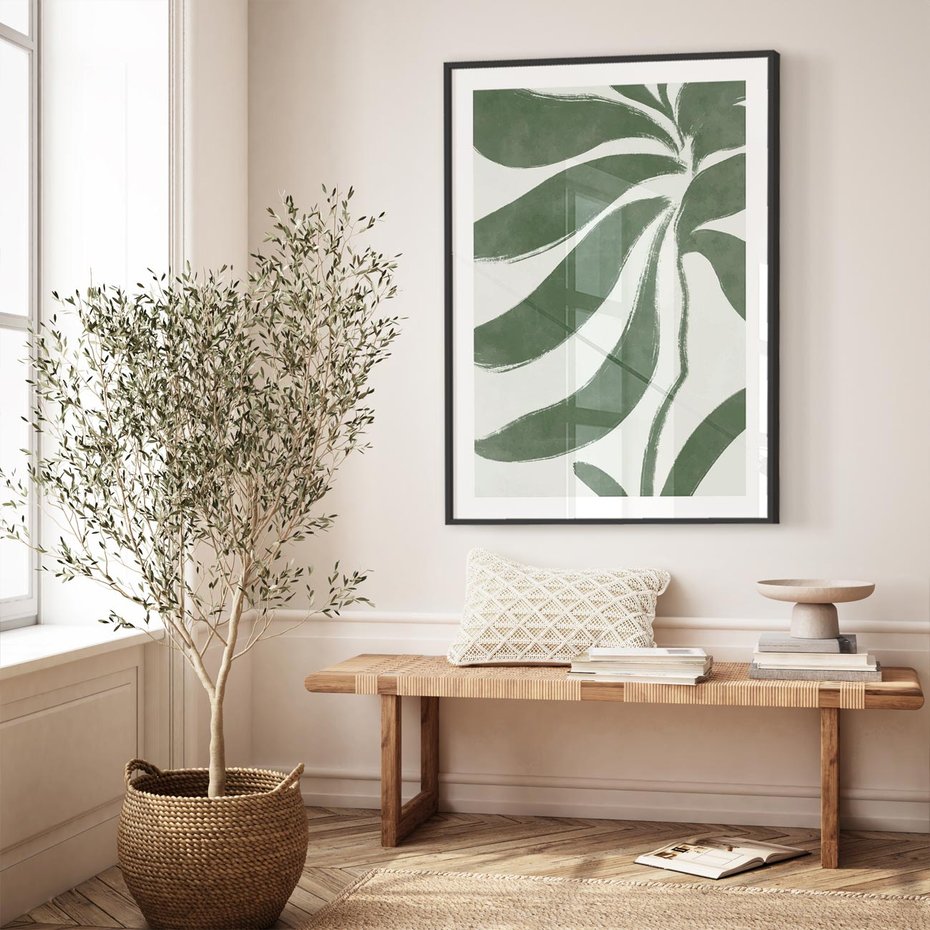 Plakat bez ramy 21x30 - Zieleń Wewnętrznego Spokoju - zielony plakat, roślinne inspiracje