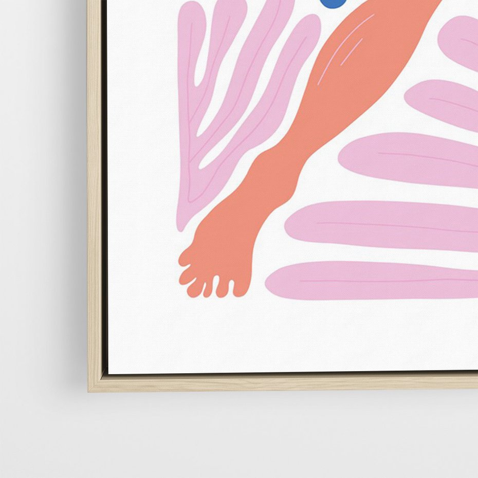 Obraz w ramie 80x120 - Opowieść Ognistych Rytów - nowoczesny kobiecy akt, graficzne kształty - rama drewno