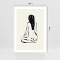 Plakat bez ramy 50x70 - Minimalistyczna Piękność: Kobieta w Sztuce - grafika minimalizm, rysunek kobiety