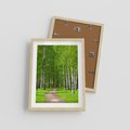 Plakat w ramie 30x40 - Spacer Ścieżką w Urokliwym Lesie - las, ścieżka - rama drewno