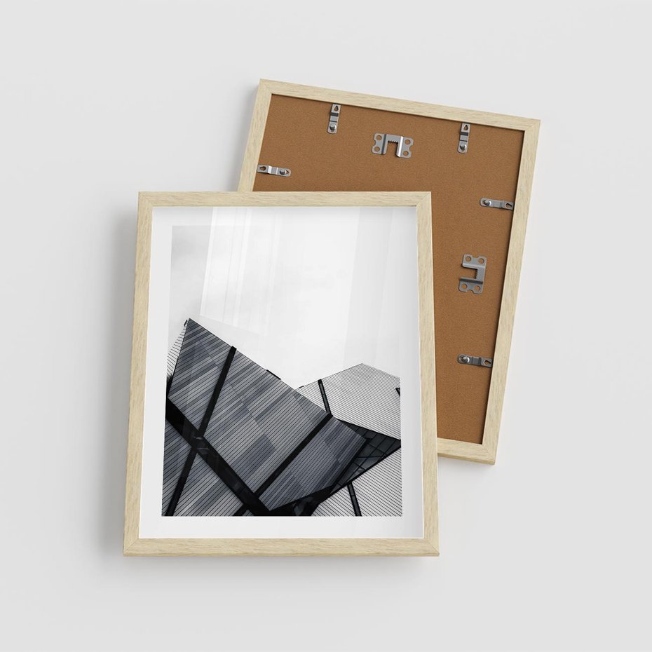 Plakat w ramie 40x50 - Nowoczesna Metropolia - architektura, proste linie - rama drewno