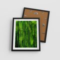 Plakat w ramie 40x50 - Bambusowy urok zielonej harmonii - bambus, zieleń - rama czarna