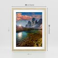 Plakat w ramie 40x50 - Jezioro wśród majestatycznych gór - jezioro, góry - rama drewno