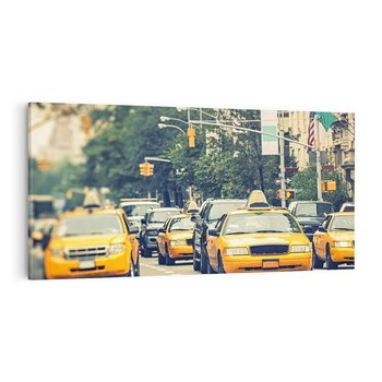 Obraz na płótnie 120x60 - Miasto Taksówek - taksówki, miasto