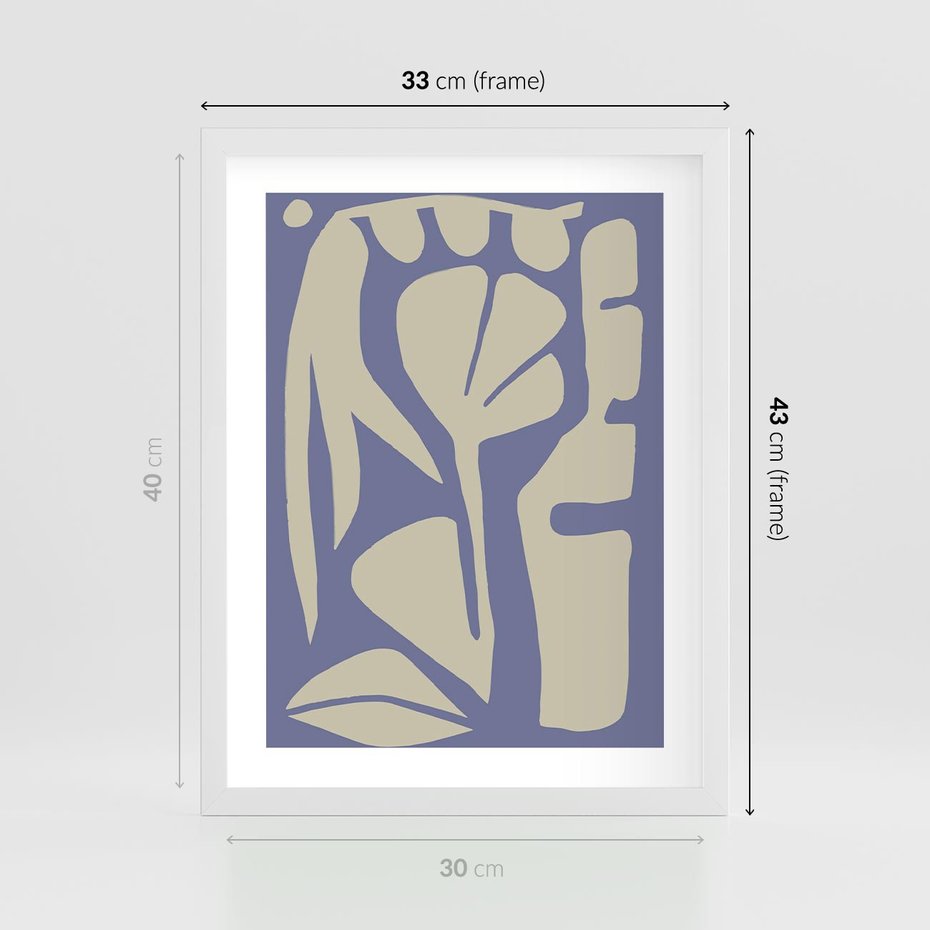 Plakat w ramie 30x40 - Echa Wizualnej Transcendencji - skandynawski styl, plakat - rama biała