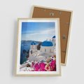 Plakat w ramie 50x70 - Perspektywa na Santorini - Santorini, perspektywa - rama drewno