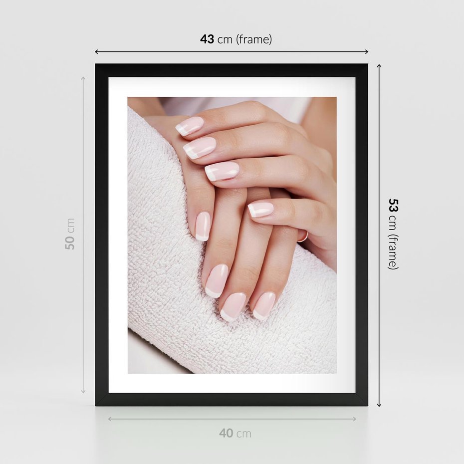Plakat w ramie 40x50 - Piękno manicure - manicure, paznokcie - rama czarna