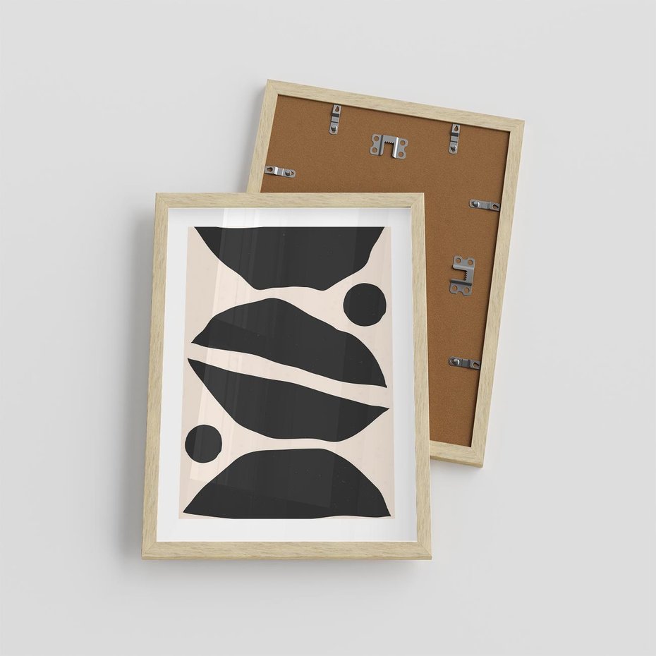 Plakat w ramie 30x40 - Surowa Abstrakcja - abstrakcyjny nowoczesny obraz, surowość - rama drewno