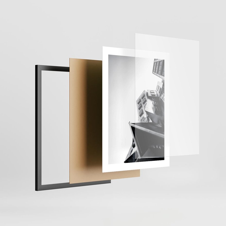 Plakat w ramie 30x40 - Czarno-Biały Świat - architeltura, surowość - rama czarna