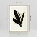 Plakat w ramie 50x70 - Harmonia liści - minimalistyczny obraz, szkic - rama drewno