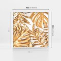 Obraz w ramie 80x80 - Monstera Złote Liście - monstera, złote - rama biała
