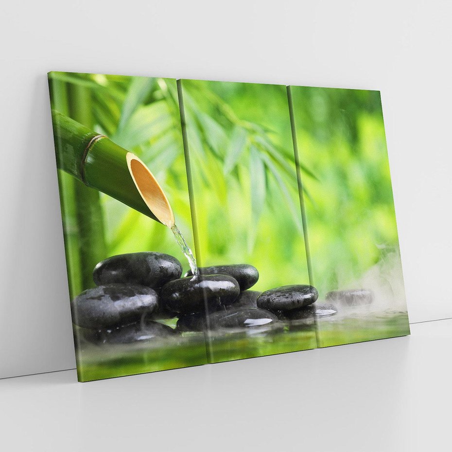 Obraz na płótnie 120x80 - Spokój w bambusowym SPA - bambus, SPA